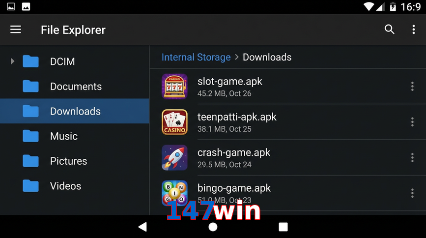 Main screen of 147Win gameapk page for PK players